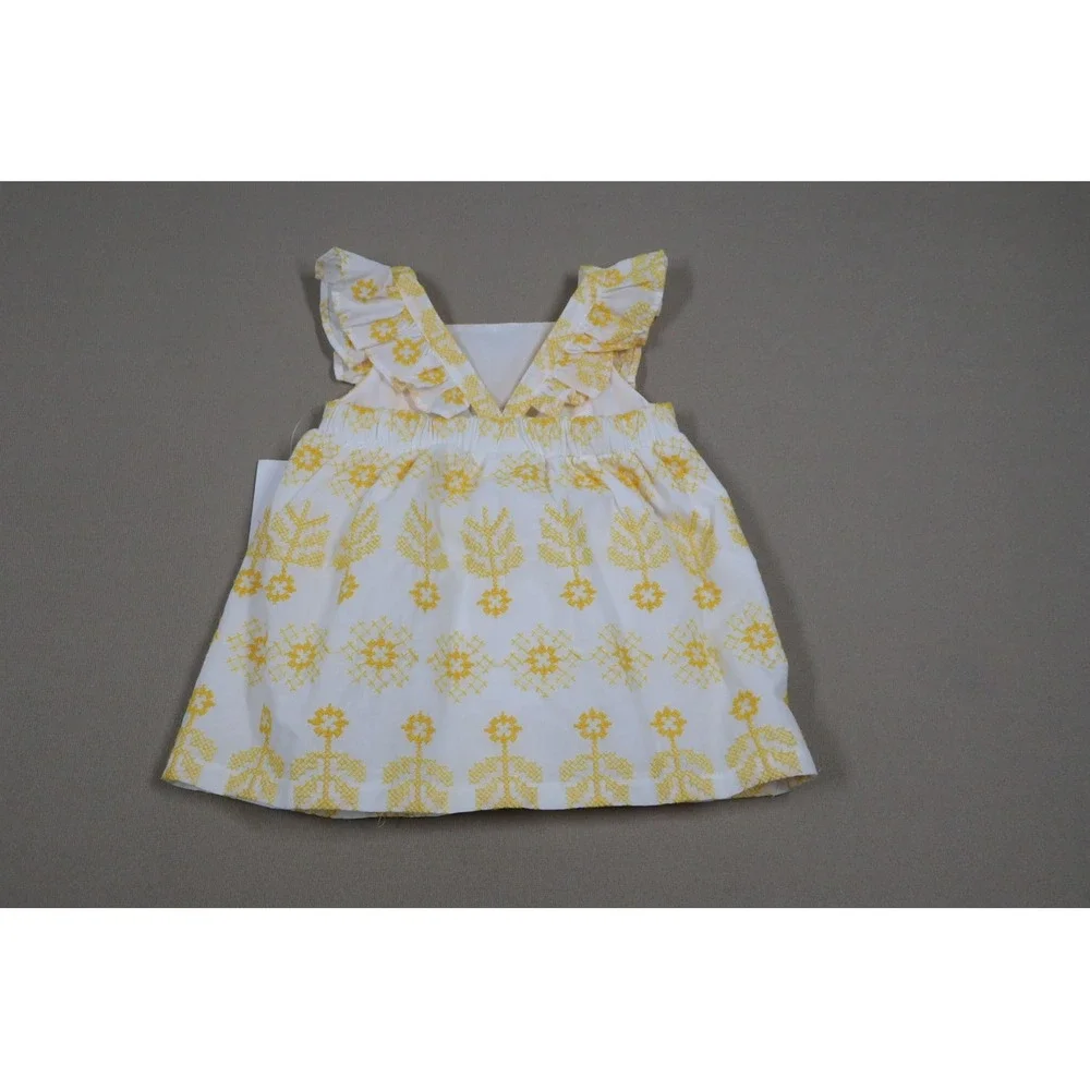 Bonnie Baby Baby Girls Embroidered Sunshine Dress with‎ Flutter Sleeves - Yellow